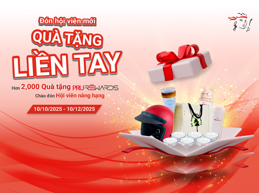 PRURewards - Đón hội viên mới - Quà tặng liền tay