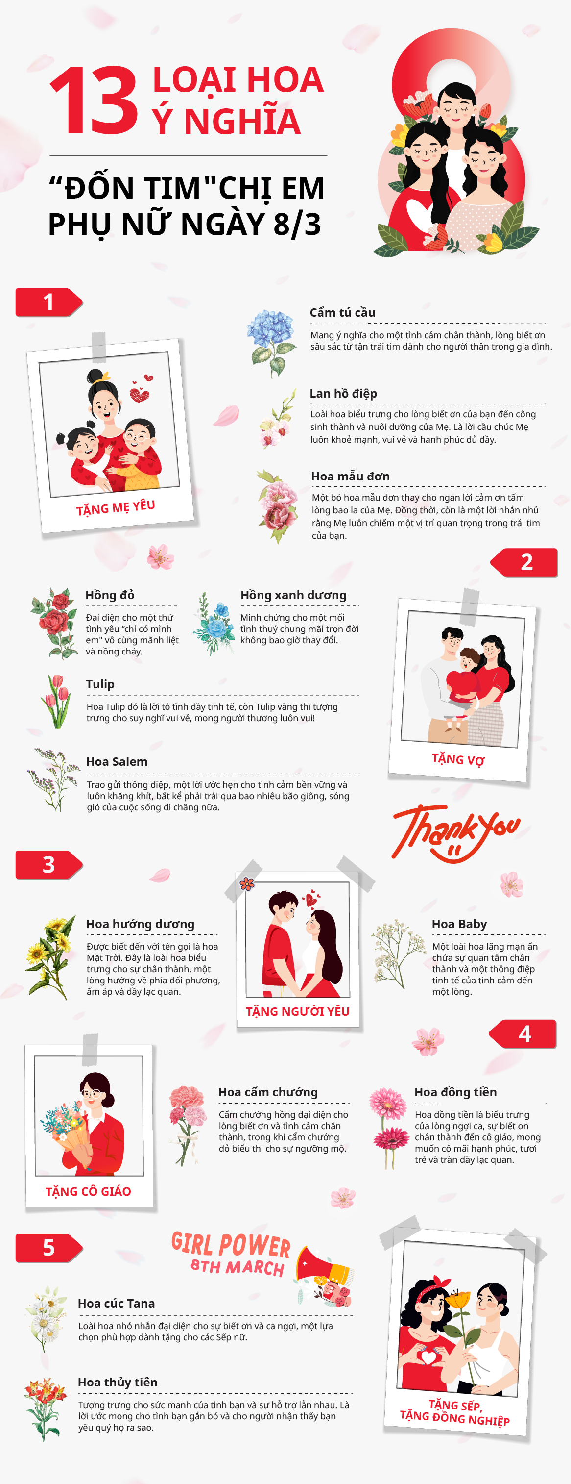 15 loại hoa 8/3 đẹp, ý nghĩa ‘đốn tim’ chị em phụ nữ