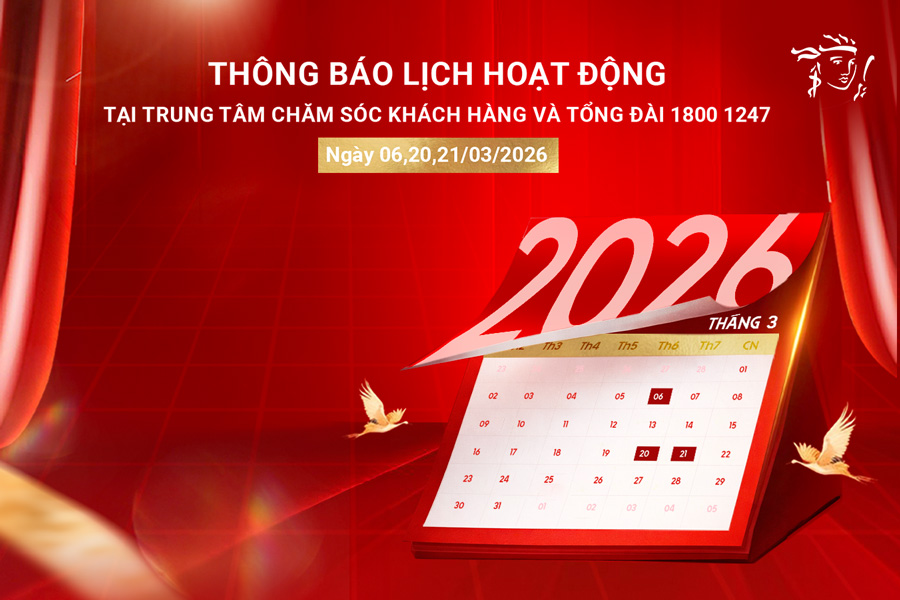 Thông báo lịch hoạt động tại Trung tâm chăm sóc Khách hàng